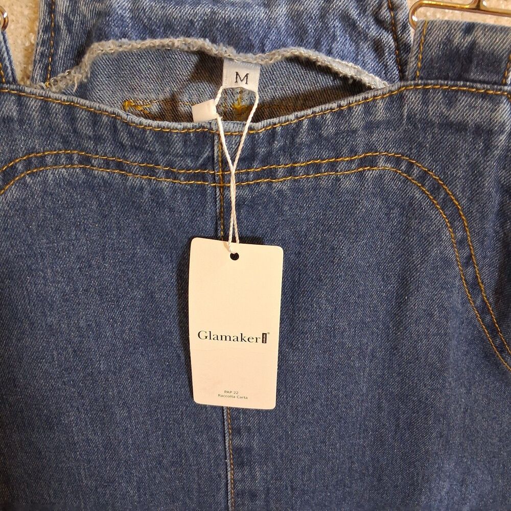 NWT Denim Overall Mini Dress Women's Sz M Casual Relaxed Fit Country Ranch Farm - Picture 4 of 11